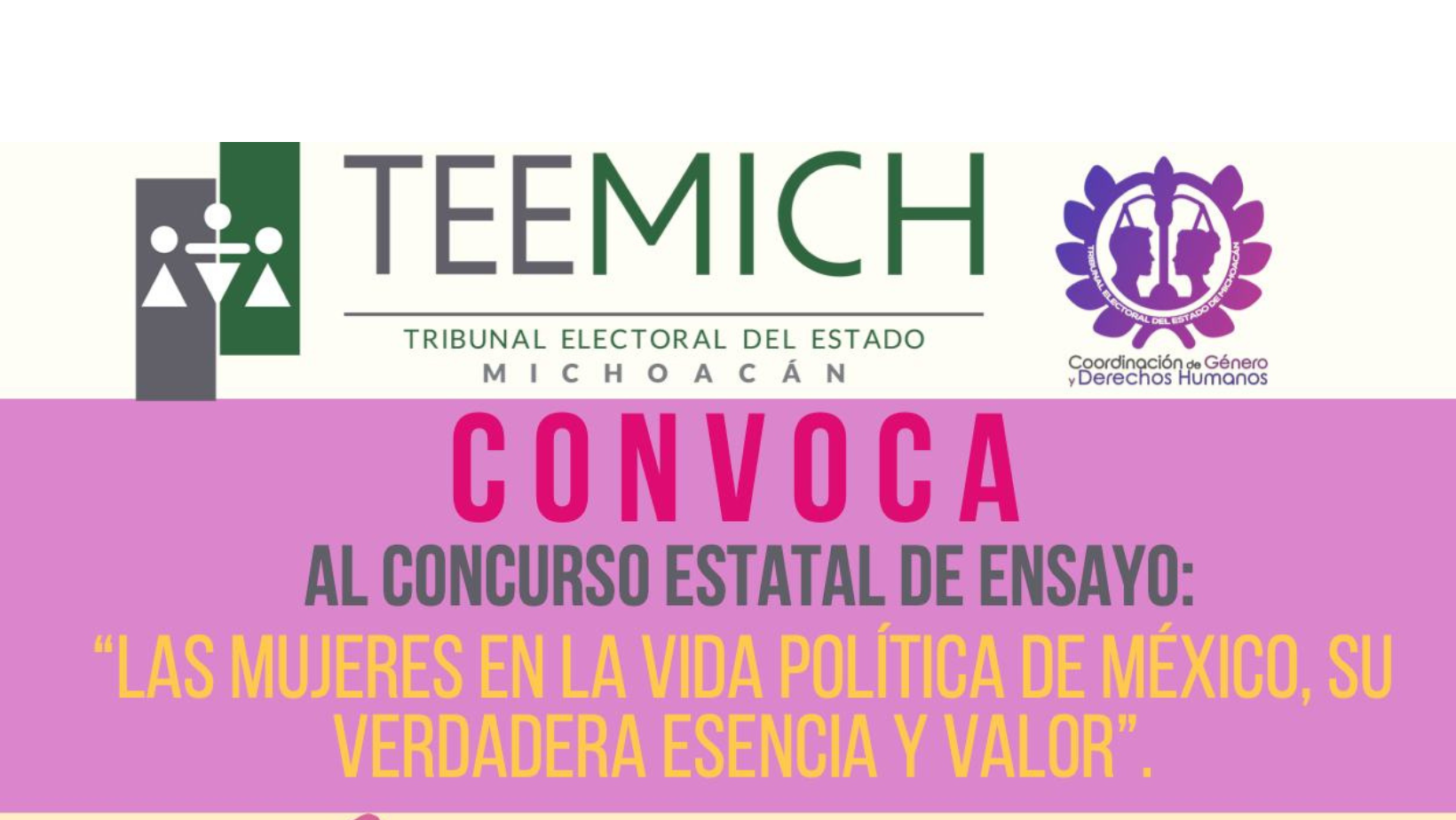 TEEMICH invita a participar en el concurso estatal de ensayo, “Las ...