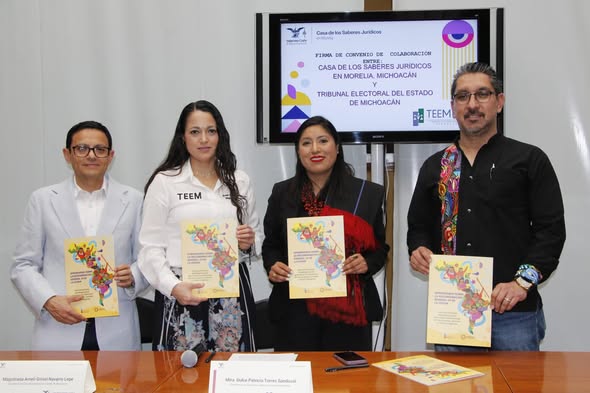 FIRMAN CONVENIO DE COLABORACIÓN TEEM Y CASA DE LOS SABERES JURÍDICOS DE MORELIA.