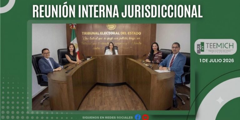 En reunión interna jurisdiccional celebrada este día, el Pleno del TEEM aprobó un acuerdo plenario dentro del expediente TEEM-PES-VPMG-005/2026